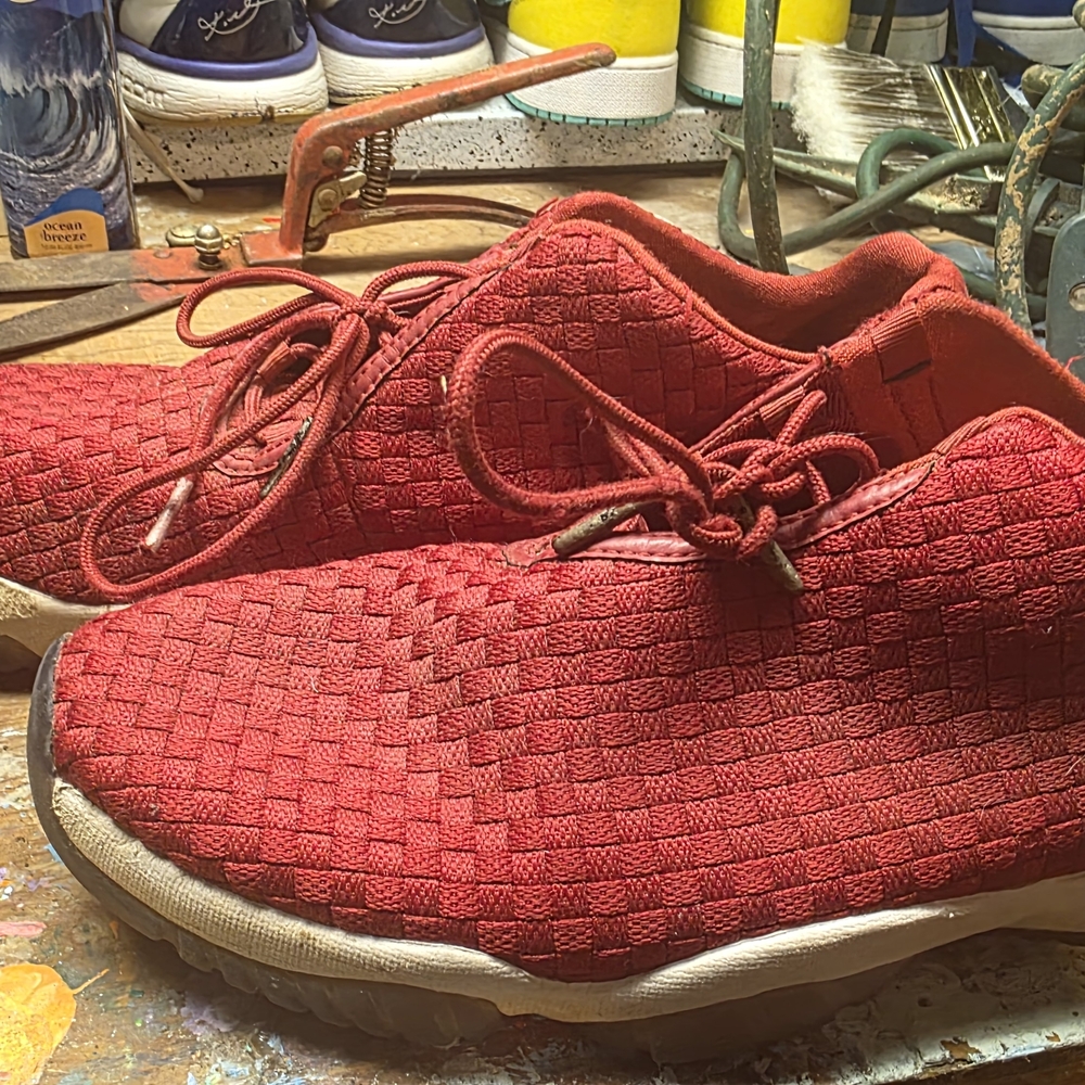Jordan Red Woven Sneakers